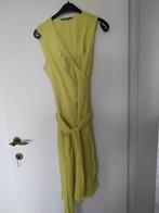 robe portefeuille d'été en lin - taille 40, Jaune, Feu Vert, Taille 38/40 (M), Porté