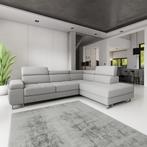 OP=OP Slaapbank met opbergruimte Sem - Hoekbank Rechts Beige, Verzenden, Beige