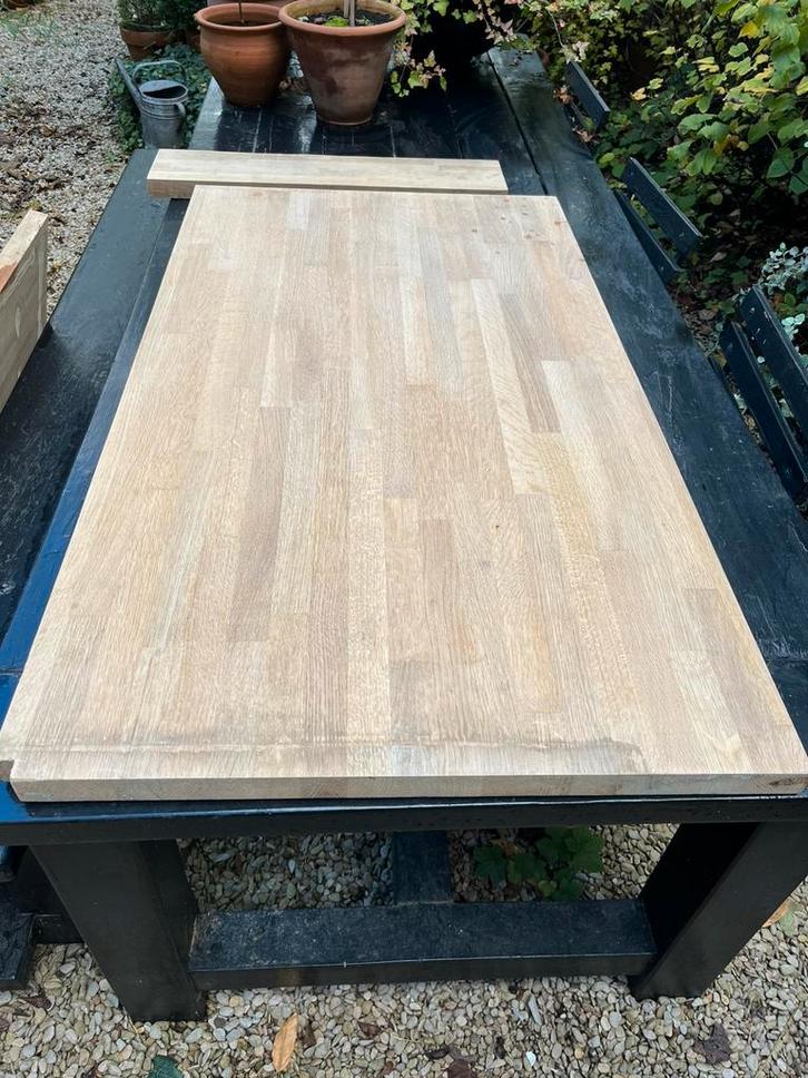 KEUKEN AANRECHT BLAD EIK MASSIEF 3 STUKS +, Huis en Inrichting, Keuken | Keukenelementen, Zo goed als nieuw, 100 tot 150 cm, 75 cm of meer