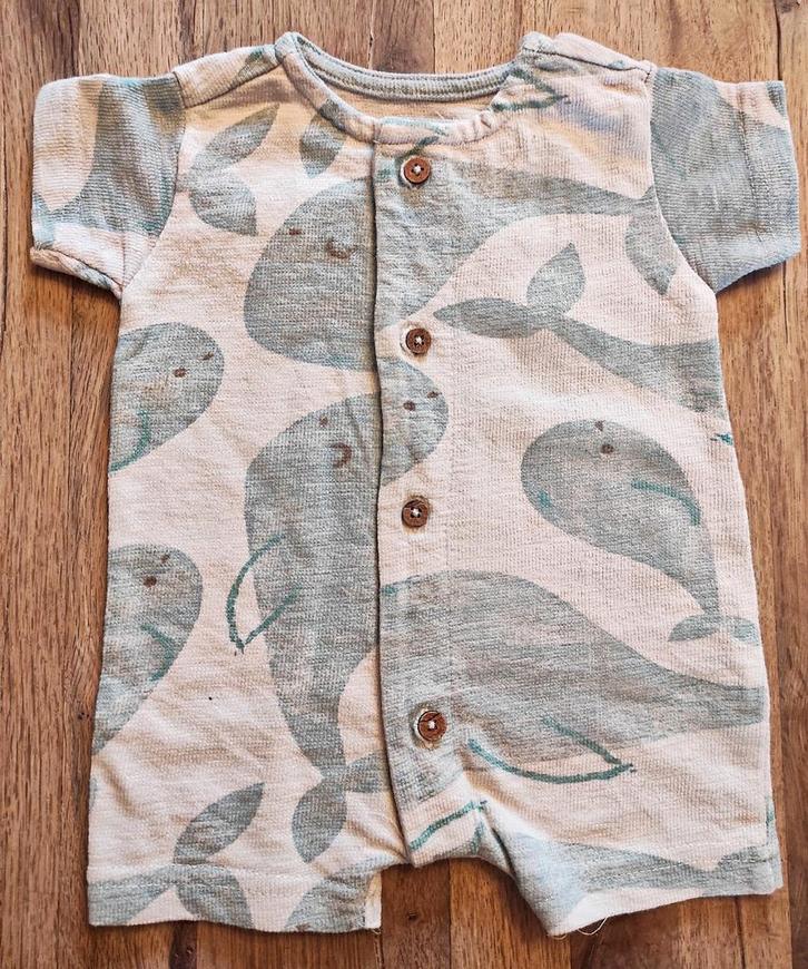 Baby pakje - Unisex - maat 50 - gebroken wit en blauw, Kinderen en Baby's, Babykleding | Maat 50, Zo goed als nieuw, Jongetje of Meisje