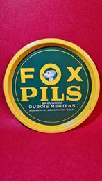 Blik bier plateau Fox Pils Dubois Mertens Oudegem, Verzamelen, Ophalen of Verzenden, Gebruikt, Reclamebord