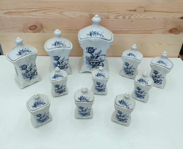 T.Delfts bleau kruidenset, Antiek en Kunst, Antiek | Keramiek en Aardewerk, Ophalen of Verzenden