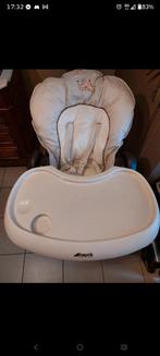 Bruine met crème 2 in 1 eetstoel met relax van Hauck, Ophalen, Gebruikt, Overige typen, Gordel(s)