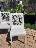 Witte stapelbare tuinstoelen met hoes, Tuin en Terras, Ophalen, Zo goed als nieuw, Kunststof