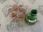 6 oude glaasjes en oud flesje, Antiquités & Art, Antiquités | Verre & Cristal, Enlèvement