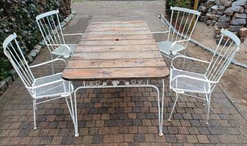 Brocante tuinset in smeedijzer beschikbaar voor biedingen