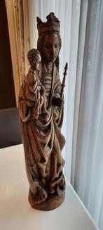 zeer mooi oud houten beeld "Maria en kind", Ophalen, Zo goed als nieuw, Religie
