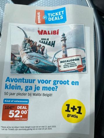 Ticket Walibi, Tickets & Billets, Une personne, Ticket ou Carte d'accès