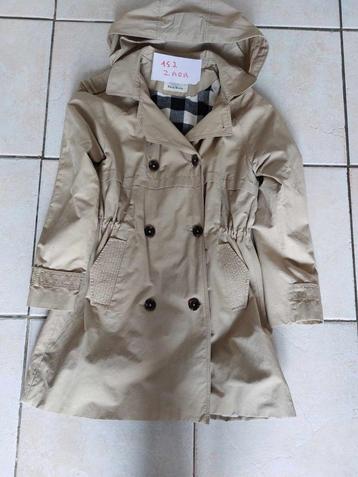 Jas Meisje Beige gevoerd Zara-- 7€ Maat 152, Kinderen en Baby's, Meisje, Ophalen of Verzenden, Zo goed als nieuw, Zara Girls