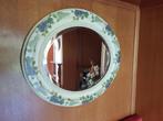 grand miroir ovale encadrement ancien en bois, Comme neuf, 75 à 100 cm, Ovale, Enlèvement