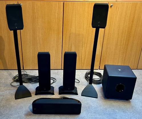 Kit Focal 5.1 : 5 enceintes avec pieds et 1 caisson, Audio, Tv en Foto, Luidsprekerboxen, Zo goed als nieuw, Complete surroundset