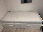 Ikea Brimnes bed uitschuifbaar bedbank met 2 lades, Huis en Inrichting, Ophalen, Wit, Tweepersoons, Zo goed als nieuw