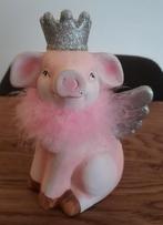 Tirelire avec ailes et couronne scintillantes, Enlèvement ou Envoi, Comme neuf, Autres matériaux, Animal