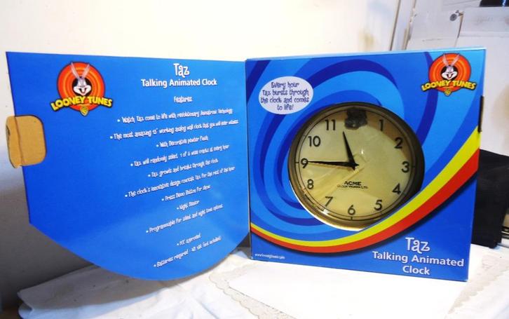 Klok Tasmanian Devil pratend Grappig Disney 😎💑🤗🎁👌, Handtassen en Accessoires, Horloges | Kinderen, Nieuw, Jongen of Meisje