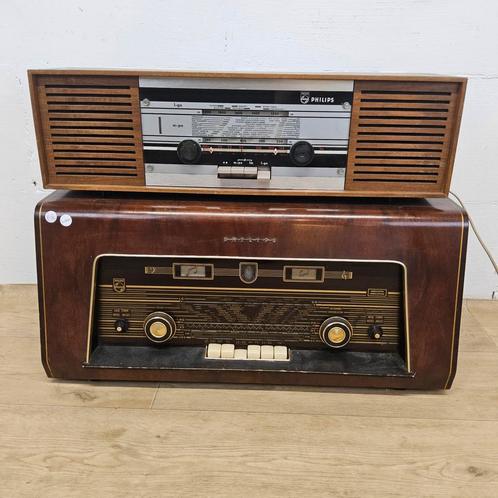 2 vintage Philips buizenradios (50s/60s) werkend, Audio, Tv en Foto, Radio's, Gebruikt, Radio, Ophalen of Verzenden