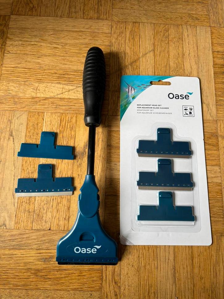 OASE aquarium algenschraper met extra vervangset, Dieren en Toebehoren, Vissen | Aquaria en Toebehoren, Zo goed als nieuw, Ophalen of Verzenden