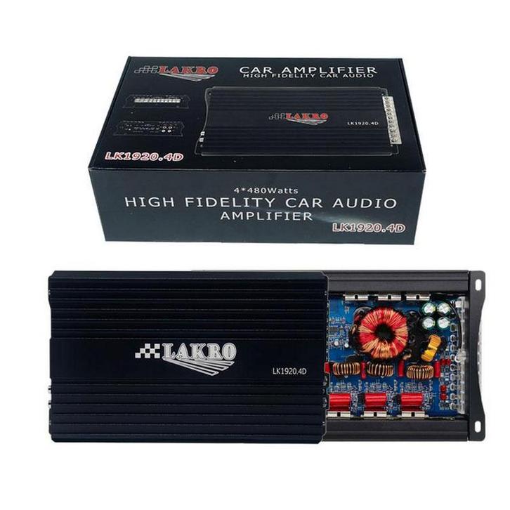 Lakro LK1920.4d 4kanaals high-end autoversterker 1920watt, Auto diversen, Autospeakers