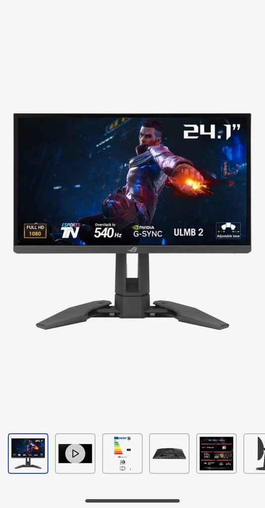 ASUS ROG Swift PG248QP – 540Hz, Computers en Software, Monitoren, Zo goed als nieuw, 201 Hz of meer, DisplayPort, HDMI, Gaming