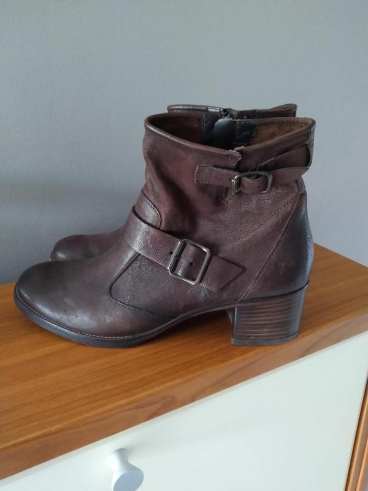 enkellaarzen van leder - maat 39 - als nieuw, Kleding | Dames, Schoenen, Zo goed als nieuw, Lage of Enkellaarzen, Bruin, Ophalen of Verzenden