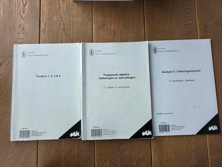 Toolbox 1,2,3 & 4, Toegepaste algebra. Analyse II, Boeken, Studieboeken en Cursussen, Zo goed als nieuw, Ophalen of Verzenden