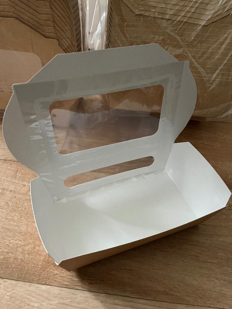 Dozen met venster voor saladebruin karton 900 ml, Zakelijke goederen, Kantoor en Winkelinrichting | Magazijn, Stelling en Opslag