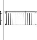 Nieuw! Frans balkon / balustrade – Zwart (225 x 90 cm), Ophalen