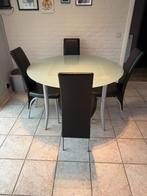 Ronde tafel + 4 stoelen, Huis en Inrichting, Tafels | Eettafels, Ophalen, Gebruikt, 100 tot 150 cm, Rond