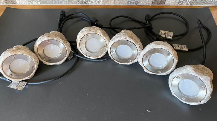 Easy Connect - 6 lampes de pierre, Tuin en Terras, Vijver-toebehoren, Gebruikt, Vijververlichting