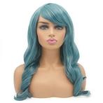 Carnaval pruik Smoke Blue lang krullend haar, Envoi, Neuf