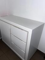 Moderne Commode / Dressoir - Wit met Houtdecor, Huis en Inrichting, Ophalen, Gebruikt, Eikenhout, 50 tot 75 cm