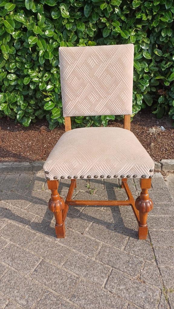 Klassieke stoelen, Huis en Inrichting, Stoelen, Gebruikt, Vijf, Zes of meer stoelen, Hout, Stof, Overige kleuren, Ophalen