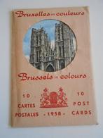 Postkaarten , pochette met 10 kaarten van Brussel . 1958, Ophalen of Verzenden