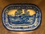 VICTORIAN WARE IRONSTONE BLUE CASTLE plate tray SCHAAL, Ophalen of Verzenden
