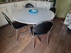 Keuken tafel met 4 stoelen, Gebruikt, Ophalen, Ovaal