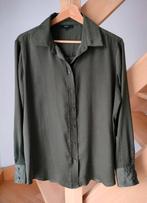 Mooie zijdeachtige blouse. Sora. Large. Los model. Khaki, Maat 42/44 (L), Ophalen of Verzenden, Zo goed als nieuw, Sora by Jbc
