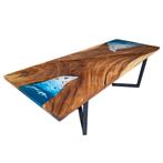 Epoxy Tafel - 260x100cm – Notenhout Rivier eettafel, Ophalen of Verzenden, Nieuw