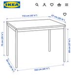 Ikea tafel Tärendö zwart, Huis en Inrichting, Ophalen, Gebruikt, 100 tot 150 cm, 50 tot 100 cm