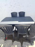 Tafel met 4 stoelen, Huis en Inrichting, Ophalen, Kunststof, Nieuw, 50 tot 100 cm