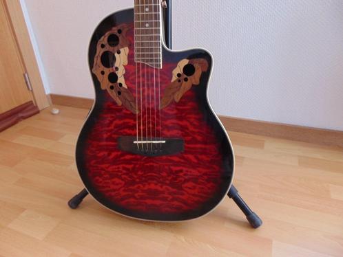 Dimavery OV-500 roundback semi-akoestische gitaar gevlamd ., Muziek en Instrumenten, Snaarinstrumenten | Gitaren | Akoestisch