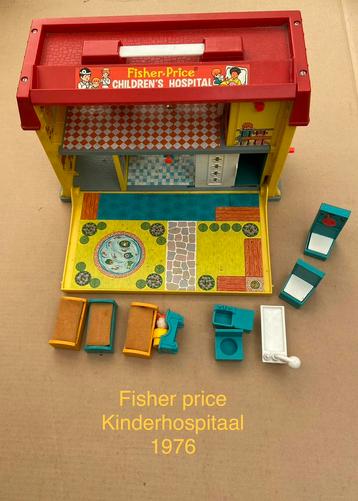 Fisher price vintage: schooltje, ziekenhuis, garage, kassa.. beschikbaar voor biedingen
