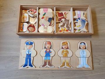 Jeu puzzle en bois avec personnages à habiller