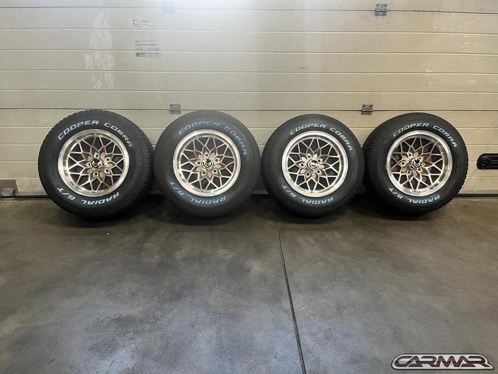 15'' Pontiac Firebird wielen 70/81 Snowflake + Cooper banden, Auto-onderdelen, Banden en Velgen, Banden en Velgen, Zomerbanden