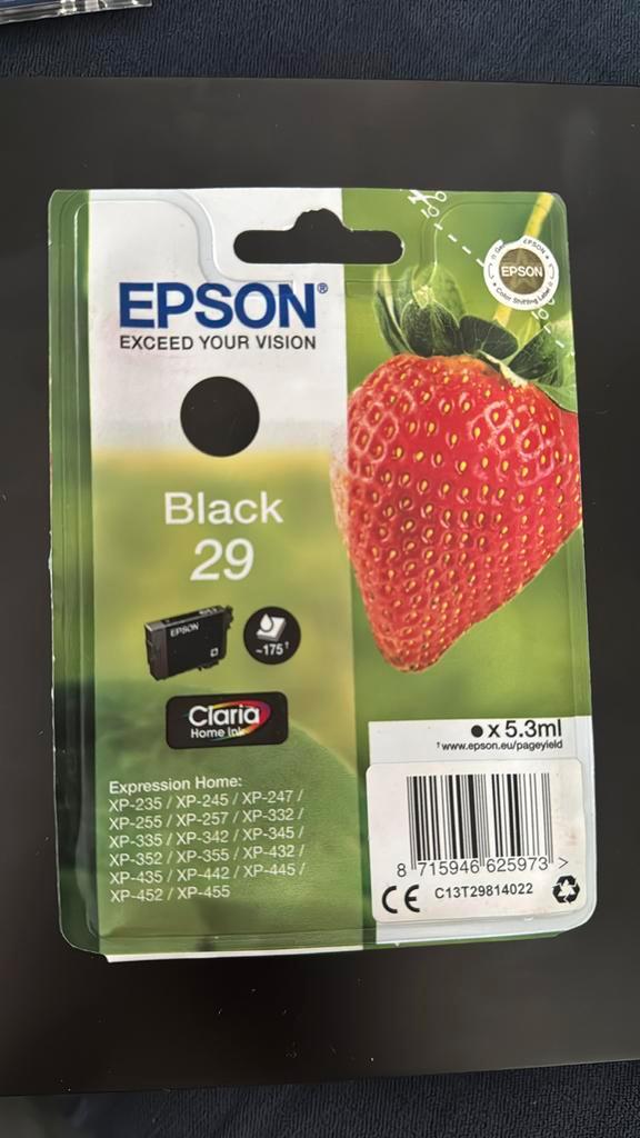 Epson 29 Zwart - Originele Inktcartridge, Computers en Software, Printerbenodigdheden, Nieuw, Cartridge, Ophalen of Verzenden