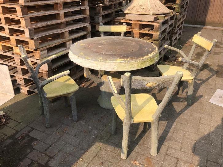 Betonnen tuinset in faux bois, Tuin en Terras, Tuinbeelden, Ophalen