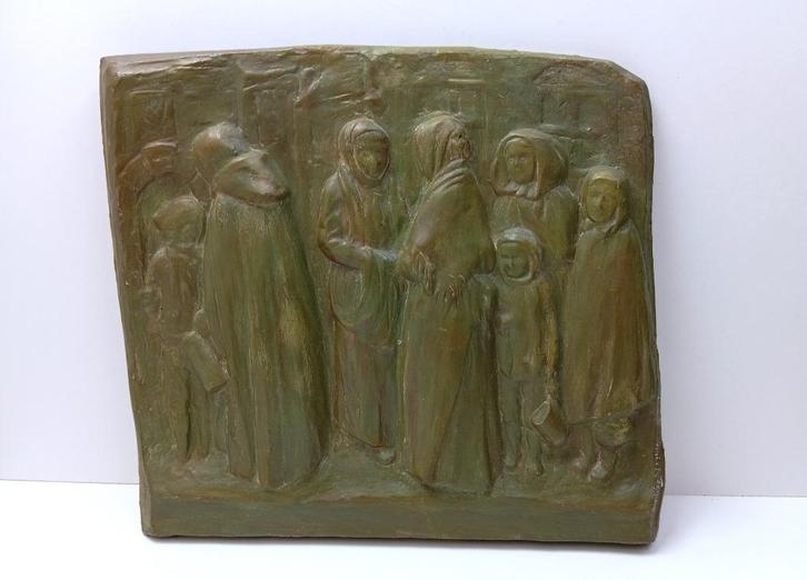 MICHEL JEAN POPPE beeld brons patine 1918 BRUGES, Antiek en Kunst, Antiek | Brons en Koper, Brons, Ophalen of Verzenden