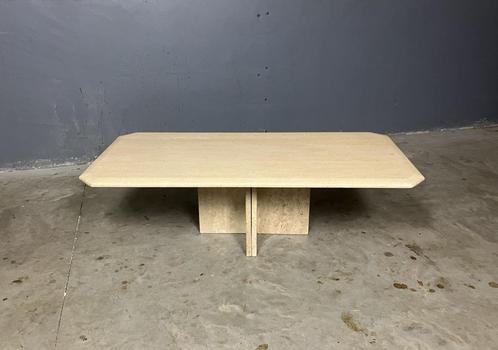 Vintage travertin salontafel mid century, Huis en Inrichting, Tafels | Salontafels, Gebruikt, Ophalen