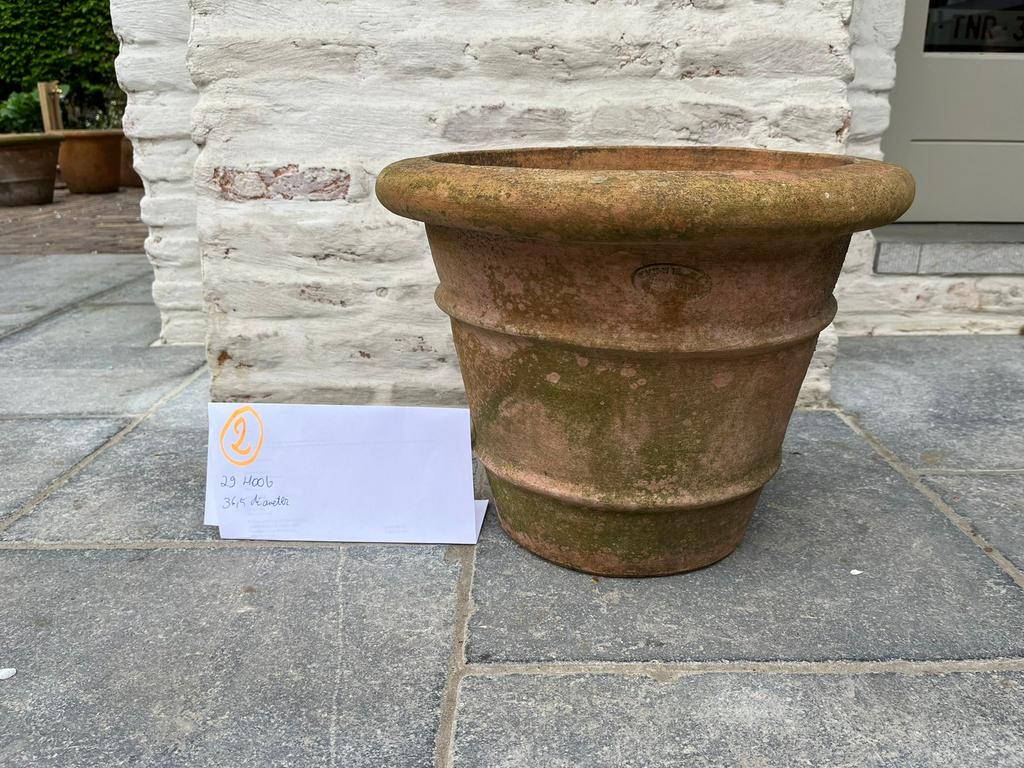 Prachtige handgemaakte vorstvrije Italiaanse bloempot 2, Ophalen, Zo goed als nieuw