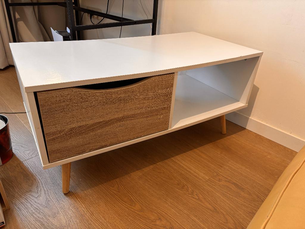 TV Meubel wit Scandinavische Stijl, Huis en Inrichting, Kasten |Televisiemeubels, Ophalen, Gebruikt, Scandinavisch, 50 tot 100 cm