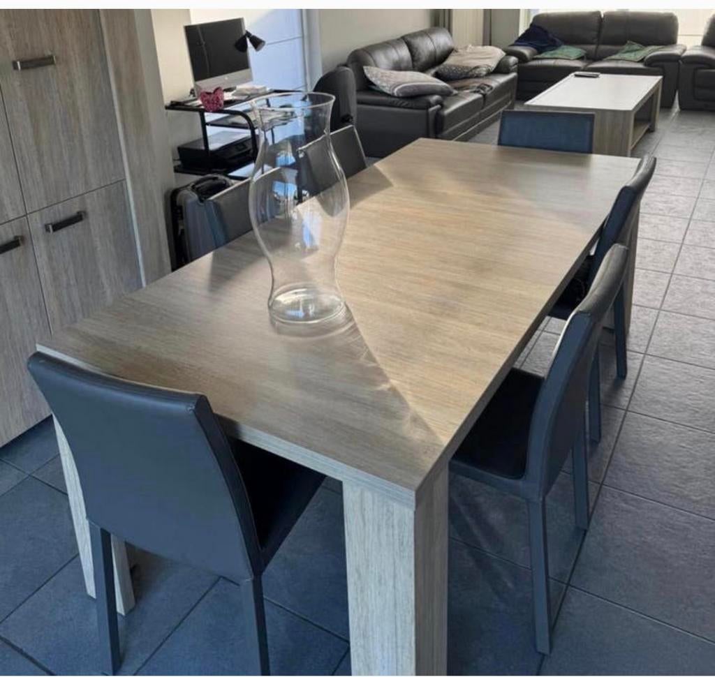 EETTAFEL MET 6 STOELEN, Ophalen, Zo goed als nieuw