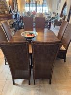 Lloyd Loom 8x STOEL - EETKAMERSTOEL bruin caramel, Ophalen, Bruin, Riet of Rotan, Zo goed als nieuw